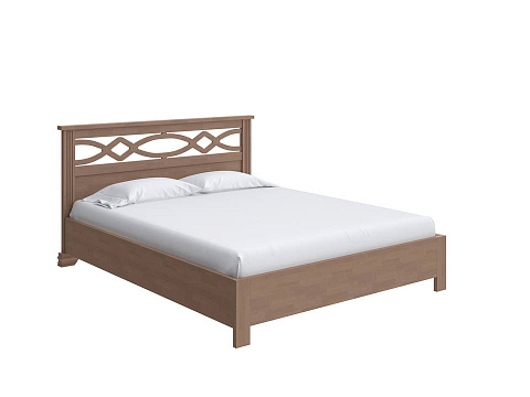 Двуспальная кровать Niko-тахта с подъемным механизмом - Кровать-тахта из массива с подъемным механизмом с ажурной резкой изголовья
