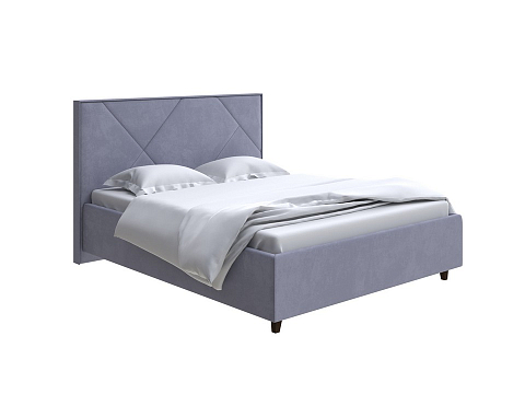 Кровать из экокожи Tessera Grand - Мягкая кровать с высоким изголовьем и стильными ножками из массива бука