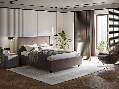 Кровать тахта Tessera Grand - Мягкая кровать с высоким изголовьем и стильными ножками из массива бука