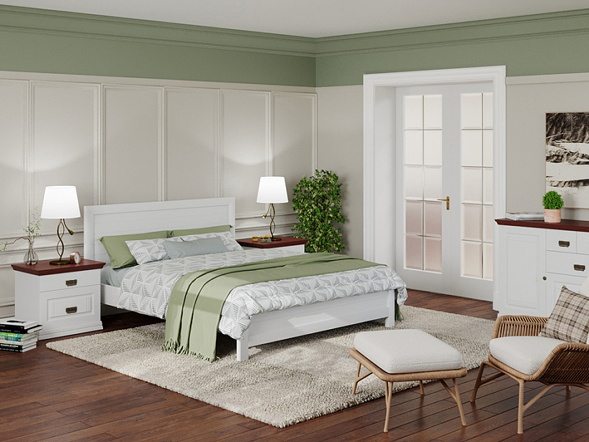 Кровать Toronto 80x190 Массив (сосна) Белая эмаль - Стильная кровать из массива со встроенным основанием
