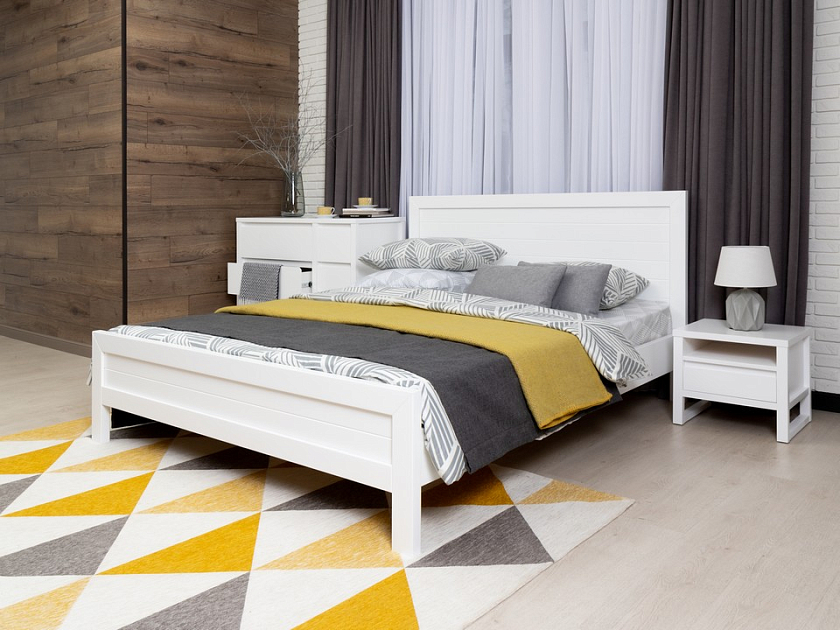 Кровать Toronto 80x190 Массив (сосна) Белая эмаль - Стильная кровать из массива со встроенным основанием