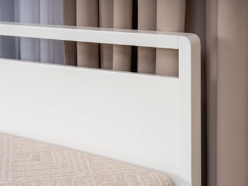 Кровать Alma 80x200 Массив (сосна) Белая эмаль - Кровать из массива в минималистичном исполнении