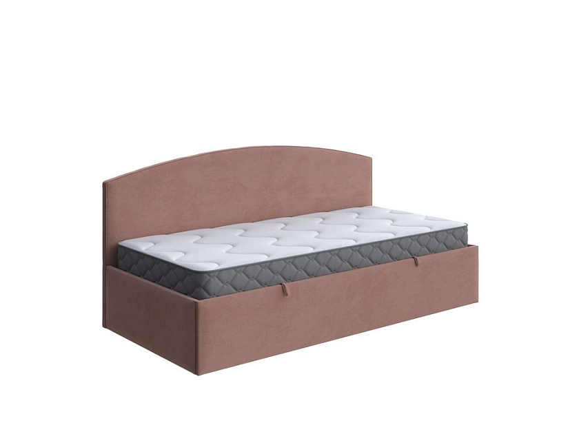 Кровать Hippo c подъемным механизмом 80x180 Ткань: Велюр Ultra Амаретто - Удобная детская кровать с подъемным механизмом в мягкой обивке