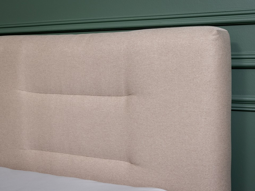 Кровать Nuvola-8 NEW 140x190 Ткань: Рогожка Тетра Графит - Кровать в лаконичном стиле с горизонтальной отстрочкой  в изголовье