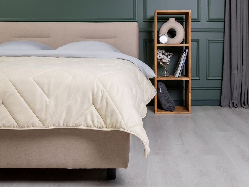 Кровать Nuvola-8 NEW 180x200 Ткань: Рогожка Тетра Мраморный - Кровать в лаконичном стиле с горизонтальной отстрочкой  в изголовье
