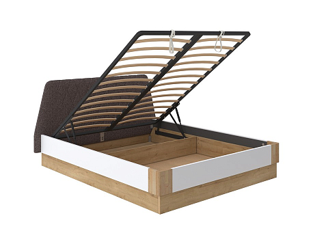 Двуспальная кровать с матрасом Lagom Hill Chips с подъемным механизмом - Кровать со встроенным основанием. 