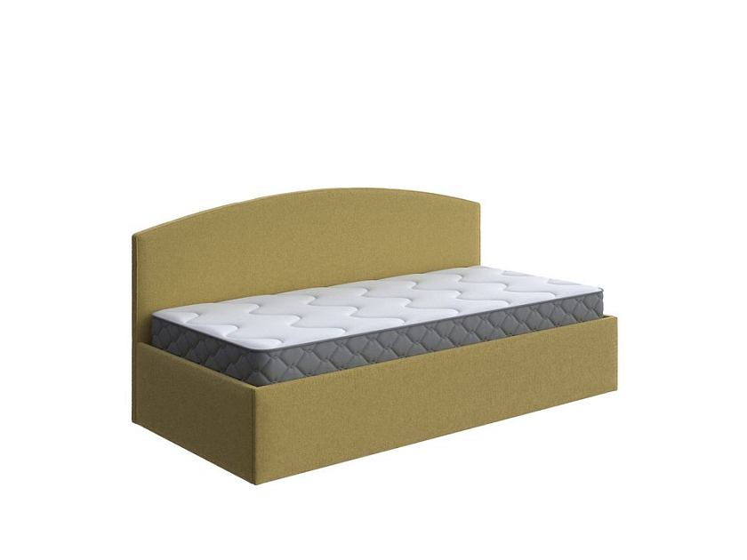 Кровать Hippo 80x180 Ткань: Рогожка Firmino Канареечный - Удобная детская кровать в мягкой обивке