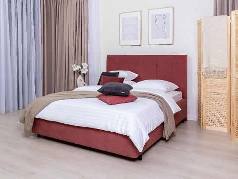 Односпальная кровать Oktava - Кровать в лаконичном дизайне в обивке из мебельной ткани или экокожи.