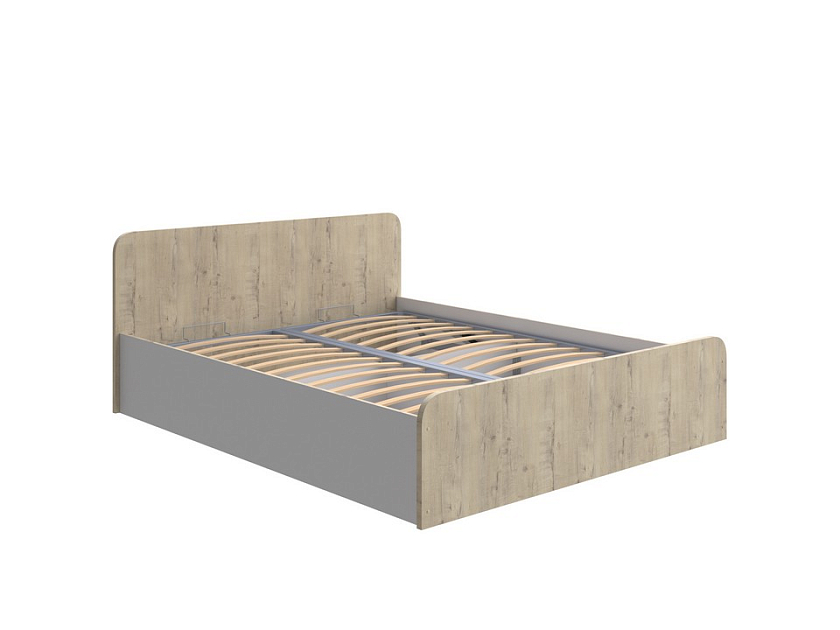 Кровать Way Plus с подъемным механизмом 180x200 ЛДСП Бунратти/Белый Жемчуг - Кровать в эко-стиле с глубоким бельевым ящиком