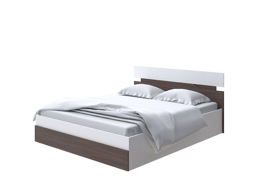 Кровать Milton с подъемным механизмом 180x200 ЛДСП Белый/Ясень Шимо Темный - Современная кровать с подъемным механизмом.