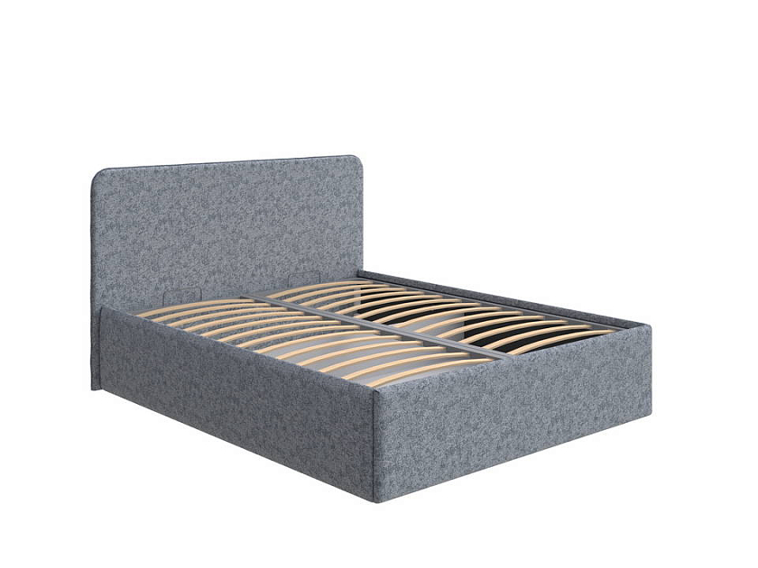 Кровать Mia с подъемным механизмом 180x200 Ткань: Рогожка Levis 85 Серый - Стильная кровать с подъемным механизмом