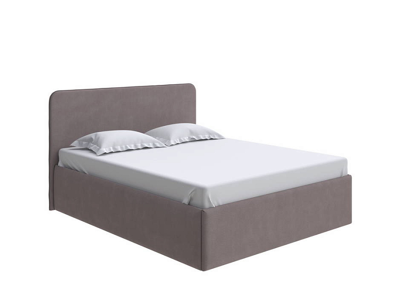 Кровать Mia с подъемным механизмом 160x200 Ткань: Велюр Ultra Горячий шоколад - Стильная кровать с подъемным механизмом