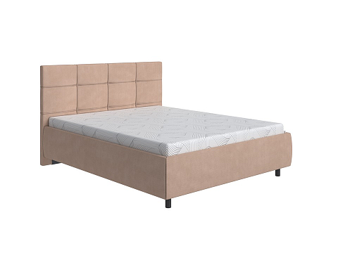Коричневая кровать New Life - Кровать в стиле минимализм с декоративной строчкой