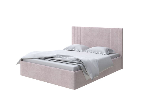 Двуспальная кровать с матрасом Liberty - Аккуратная мягкая кровать в обивке из мебельной ткани