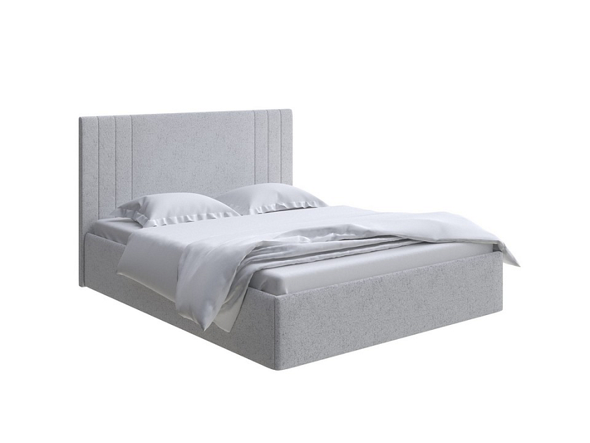 Кровать Liberty 90x200 Ткань: Жаккард Tesla Стальной - Аккуратная мягкая кровать в обивке из мебельной ткани