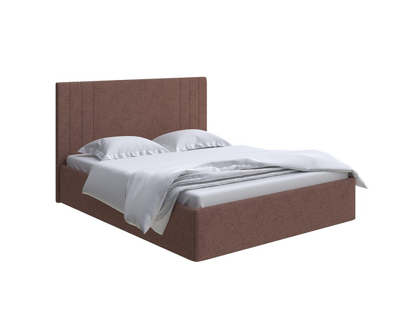Кровать Liberty 80x200 Ткань: Жаккард Tesla Брауни - Аккуратная мягкая кровать в обивке из мебельной ткани