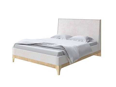 Двуспальная кровать с матрасом Odda - Мягкая кровать из ЛДСП в скандинавском стиле