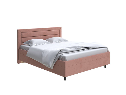 Красная кровать Next Life 2 - Cтильная модель в стиле минимализм с горизонтальными строчками