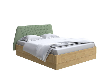 Зеленая кровать Lagom Hill Wood с подъемным механизмом - Кровать со встроенным основанием. 