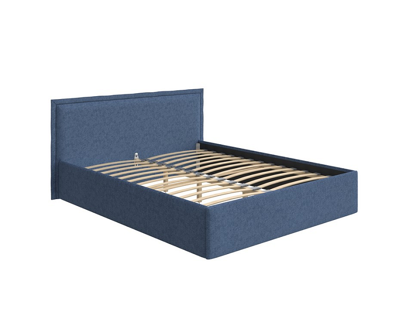 Кровать Aura Next 160x200 Ткань: Рогожка Levis 78 Джинс - Кровать в лаконичном дизайне в обивке из мебельной ткани