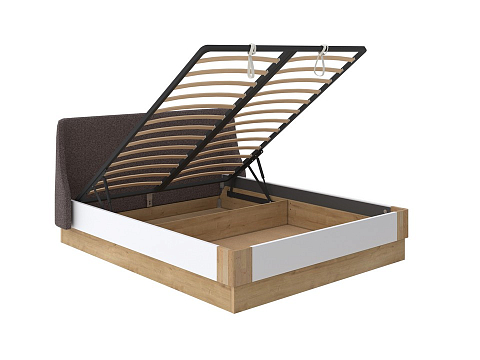 Двуспальная кровать с матрасом Lagom Side Chips с подъемным механизмом - Кровать со встроенным ПМ механизмом. 
