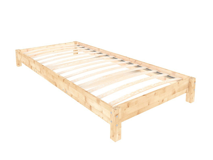 Кровать Happy 90x200 Массив (сосна) Лак матовый - Односпальная кровать из массива сосны.