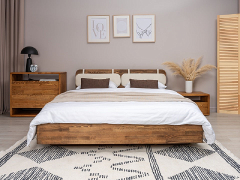 Деревянная кровать Minima - Кровать из массива с округленным изголовьем. 