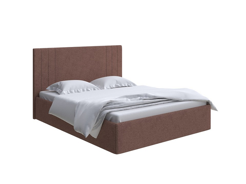 Кровать Liberty с подъемным механизмом 160x200 Ткань: Жаккард Tesla Брауни - Аккуратная мягкая кровать с бельевым ящиком