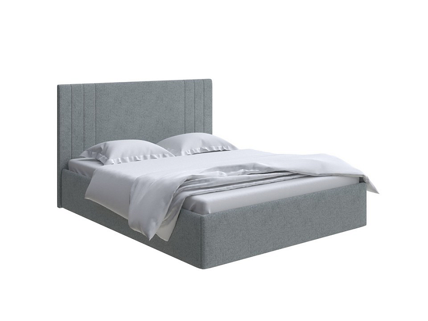Кровать Liberty с подъемным механизмом 160x200 Ткань: Жаккард Tesla Графит - Аккуратная мягкая кровать с бельевым ящиком