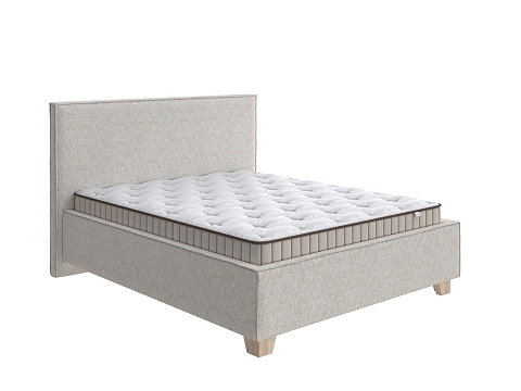 Кровать тахта Hygge Simple - Мягкая кровать с ножками из массива березы и объемным изголовьем
