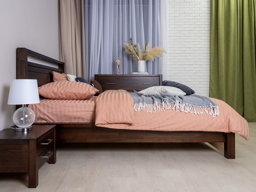 Кровать Fiord 90x190 Массив (береза) Белая эмаль - Кровать из массива с декоративной резкой в изголовье.