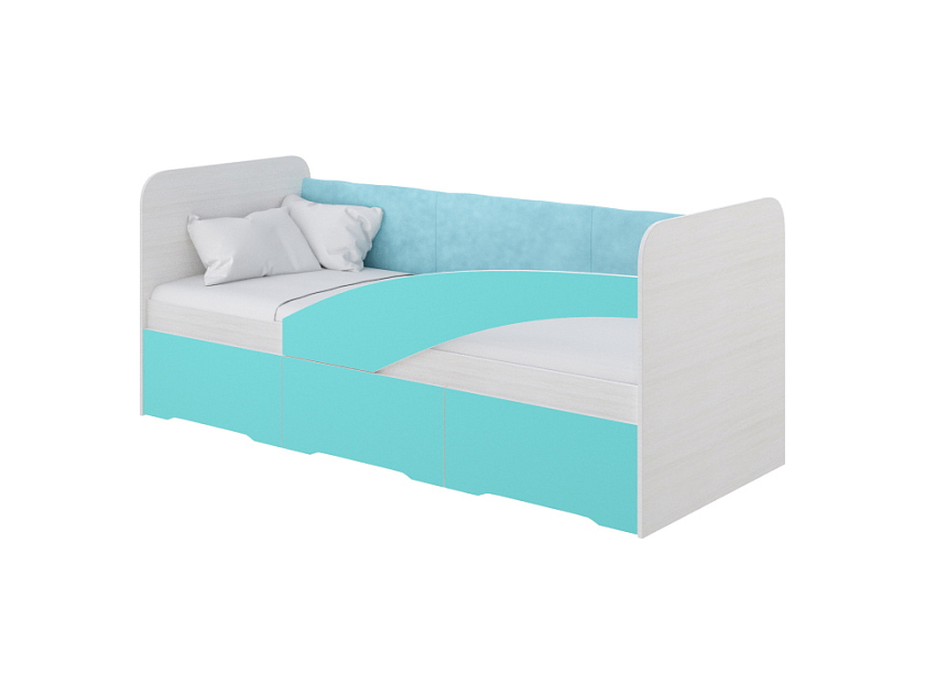Кровать Child 90x190 ЛДСП Белый/Розовый кварц - Детская кровать из ЛДСП со встроенным основанием и 3 выкатными ящиками