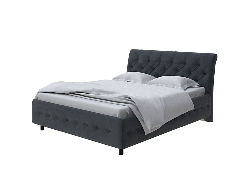 Черная кровать Next Life 4 - Классическая кровать с изогнутым изголовьем и глубокой пиковкой