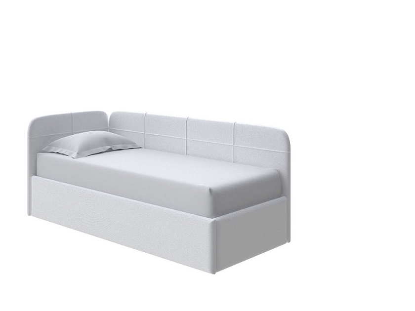 Кровать Life Junior софа (без основания) 80x190 Ткань: Велюр Teddy Снежный - Небольшая кровать в мягкой обивке в лаконичном дизайне.