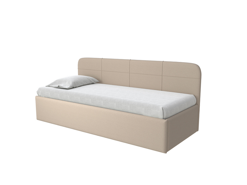 Кровать Life Junior софа (без основания) 80x190 Ткань: Рогожка Тетра Ореховый - Небольшая кровать в мягкой обивке в лаконичном дизайне.