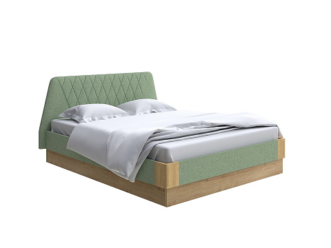 Зеленая кровать Lagom Hill Soft с подъемным механизмом - Кровать со встроенным основанием. 