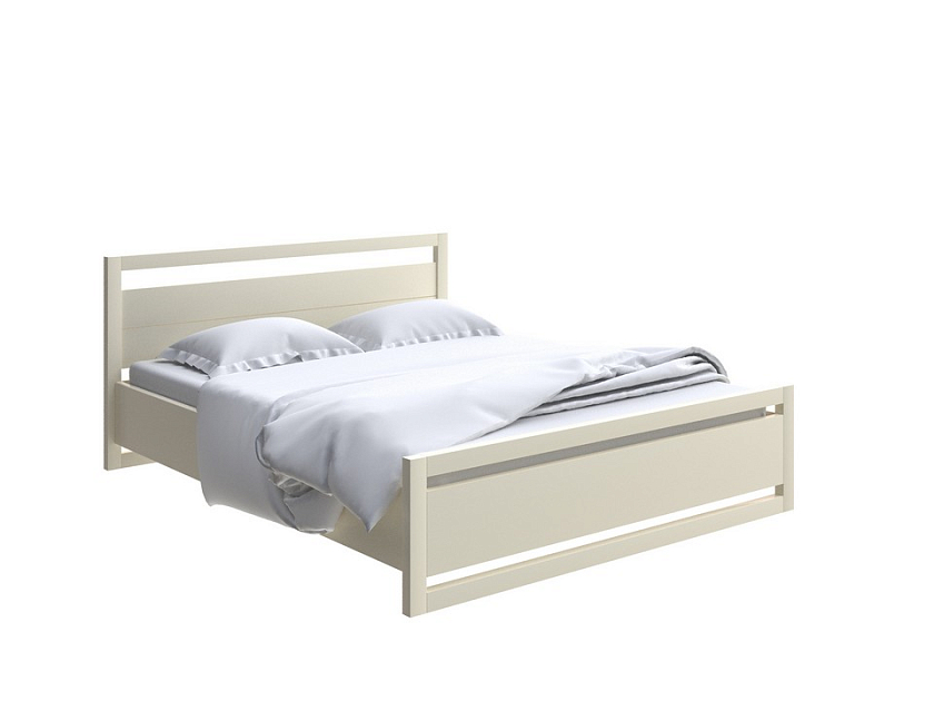 Кровать Kvebek с подъемным механизмом 160x200 Массив (сосна) Слоновая кость - Удобная кровать с местом для хранения