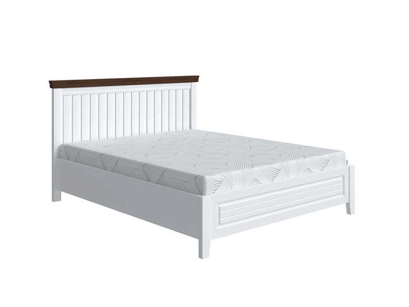 Кровать Olivia 160x200 Массив (береза) Белая эмаль - Кровать из массива с контрастной декоративной планкой.