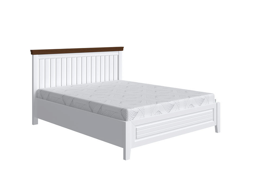 Кровать Olivia 90x190 Массив (сосна) Белая эмаль - Кровать из массива с контрастной декоративной планкой.