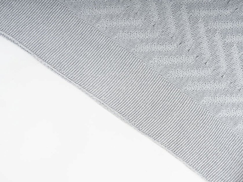 Плед вязаный Hygge 160x220 Ткань: Хлопок Северное утро  - Вязаный плед с геометрическим узором. 