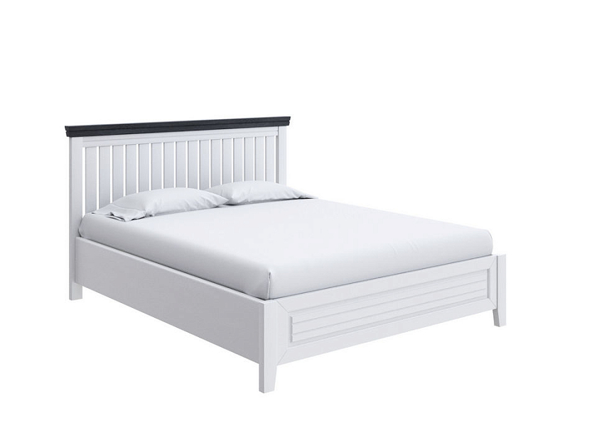 Кровать Olivia с подъемным механизмом 160x200 Массив (сосна) Белая эмаль + Венге - Кровать с подъёмным механизмом из массива с контрастной декоративной планкой.