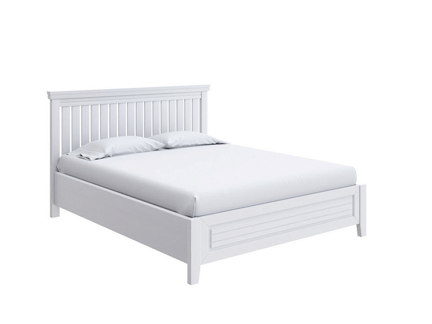 Кровать Olivia с подъемным механизмом 90x190 Массив (сосна) Белая эмаль - Кровать с подъёмным механизмом из массива с контрастной декоративной планкой.